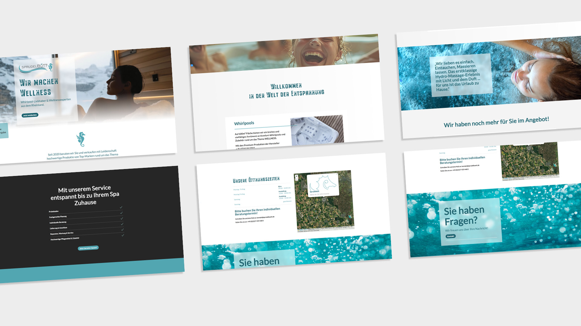 Desktop Design für Wellness Website