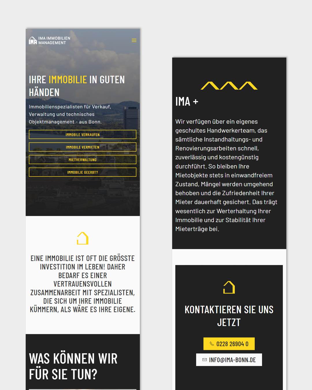 Dachdecker Website verschiedene Screens auf dem Desktop.