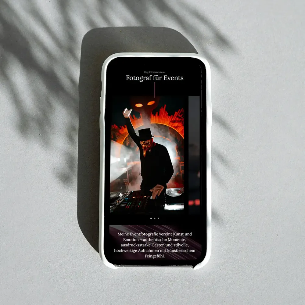 Webdesign Eventfotograf Mobil