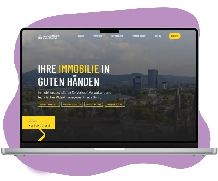 Webdesign für Immobiliendienstleister aus Bonn Desktopansicht