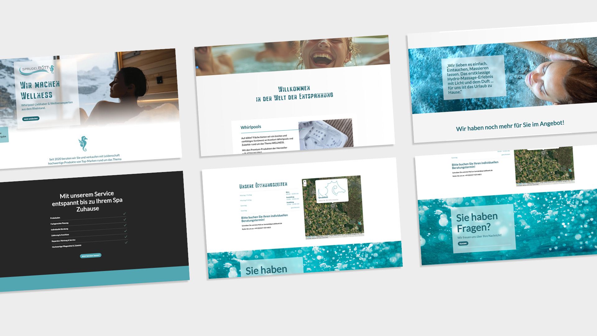 Desktop Design für Wellness Website