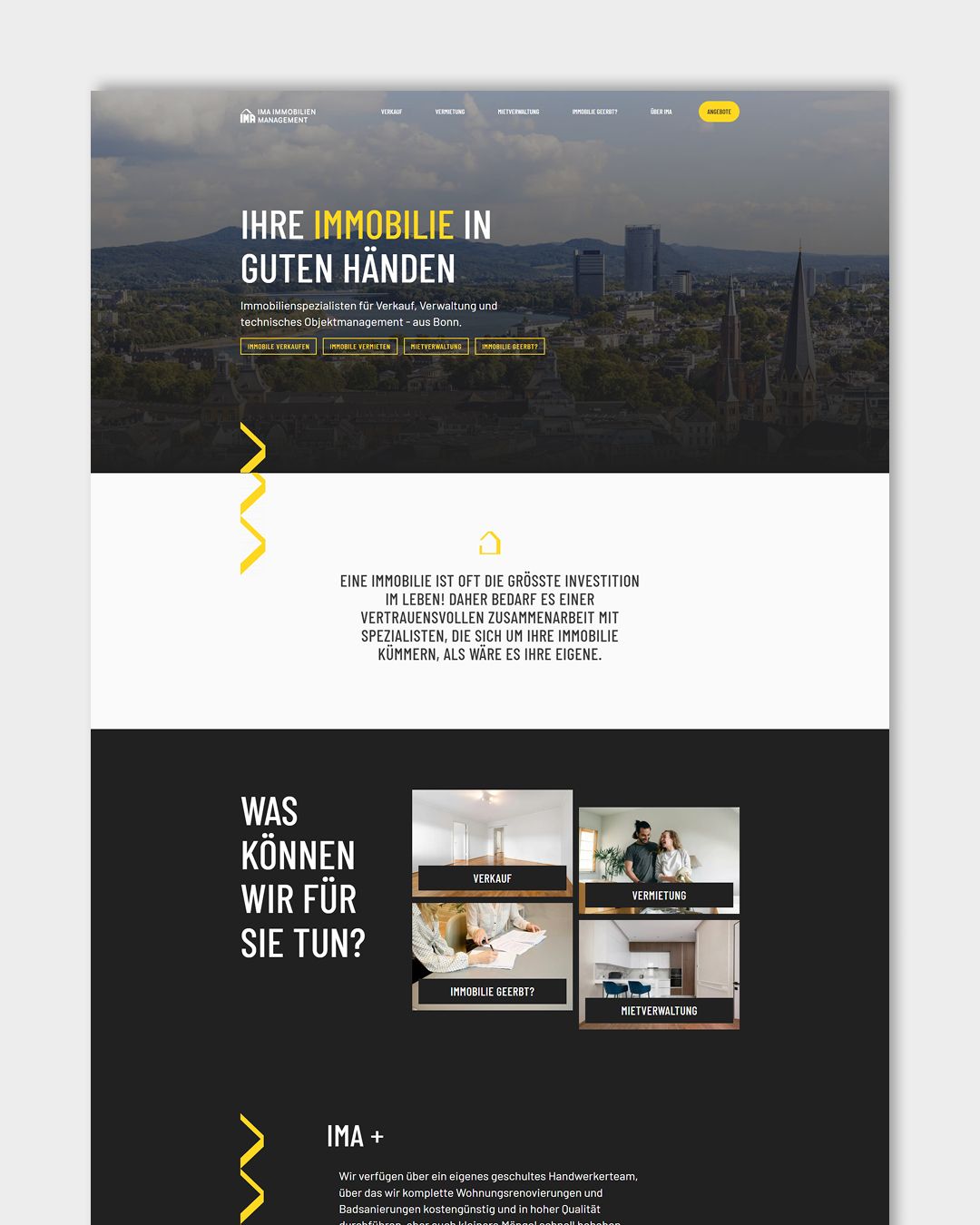 Dachdecker Website verschiedene Screens auf dem Handy.