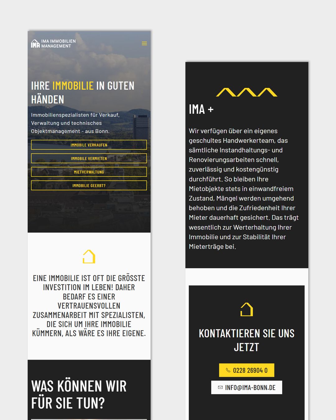 Dachdecker Website verschiedene Screens auf dem Desktop.