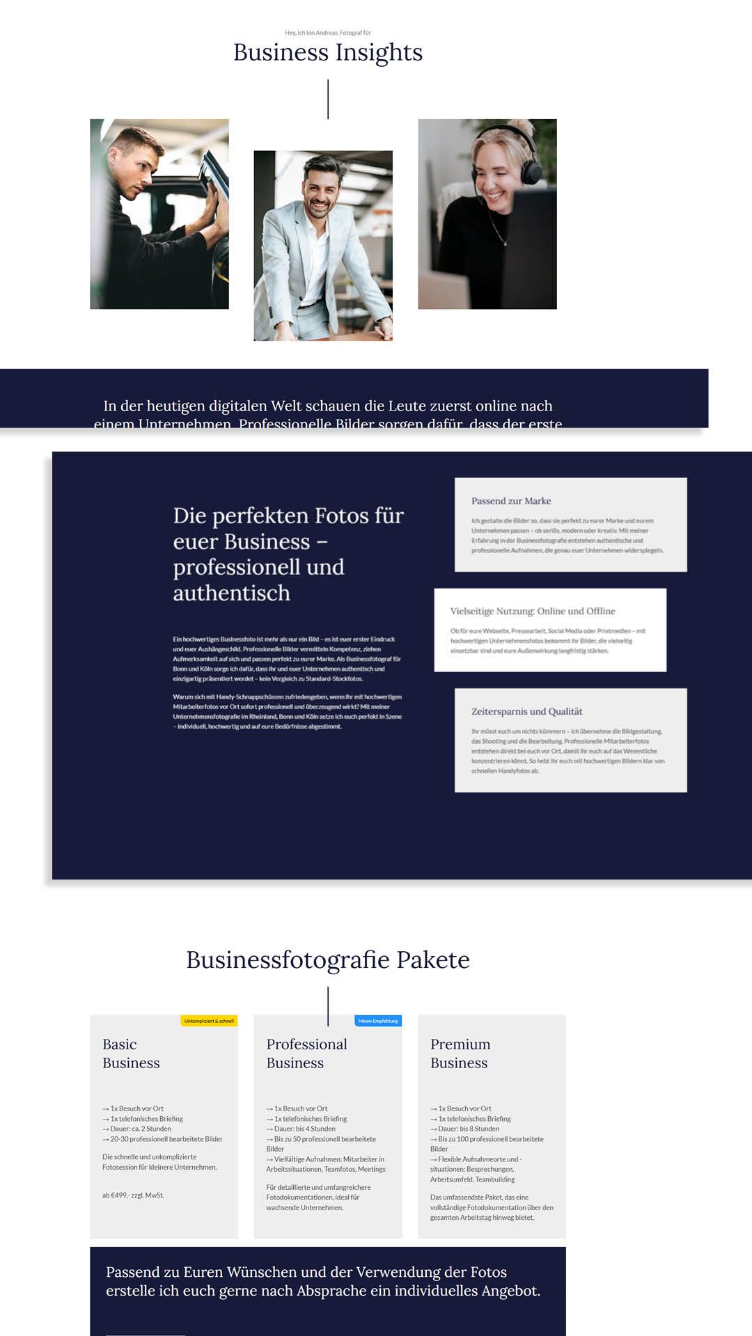 Webdesign Businessfotografie